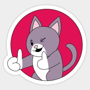 Cat Two Thumbs up Sticker